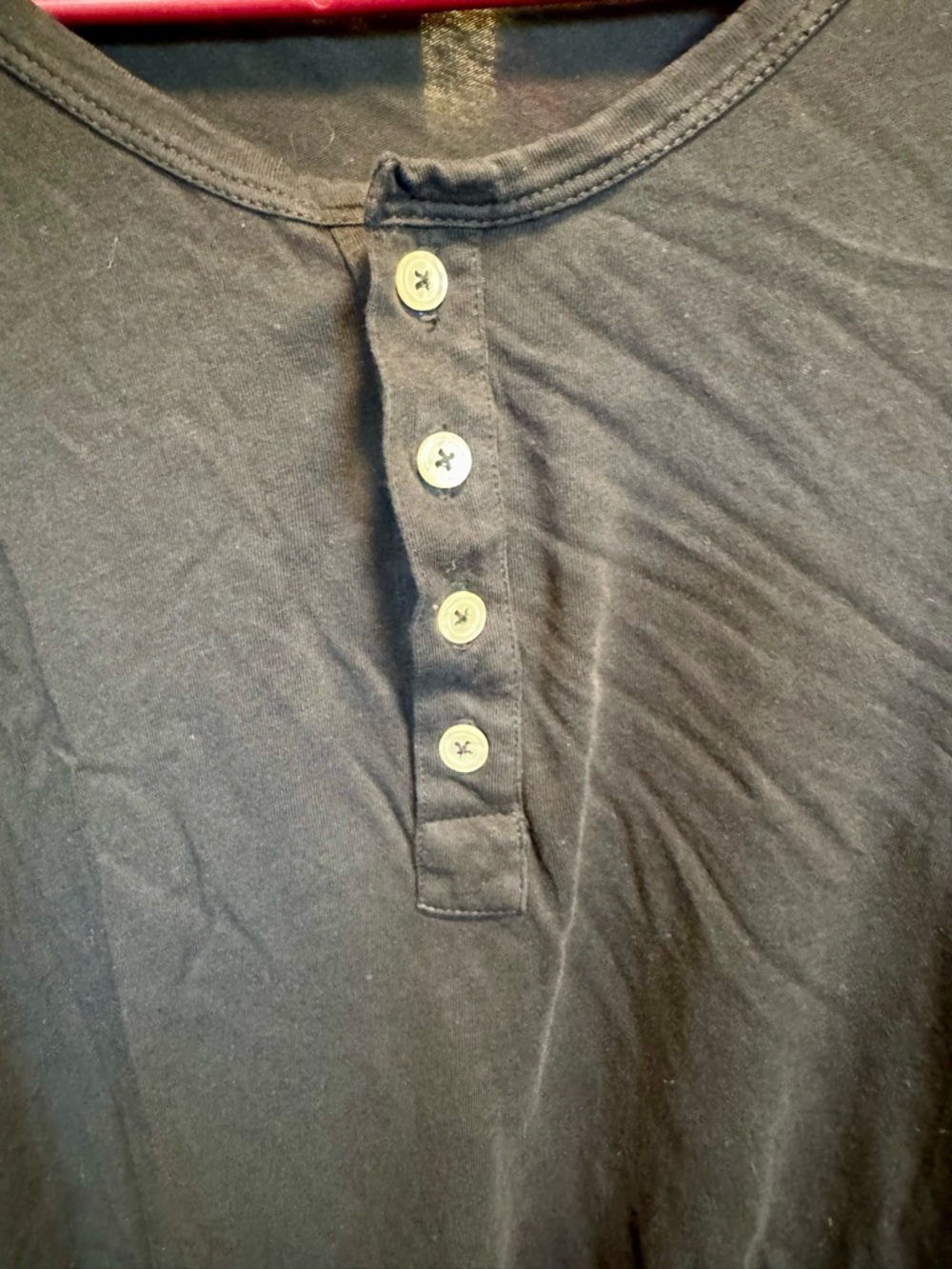 Buck Mason Black Henley Shirt Xl